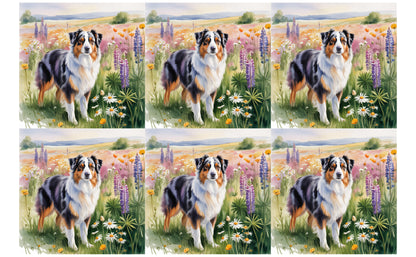 DecoCraft - Scenic Tiles Series - Watercolor Pets - Australian Shepherd