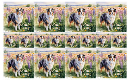 DecoCraft - Scenic Tiles Series - Watercolor Pets - Australian Shepherd