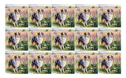 DecoCraft - Scenic Tiles Series - Watercolor Pets - Australian Shepherd