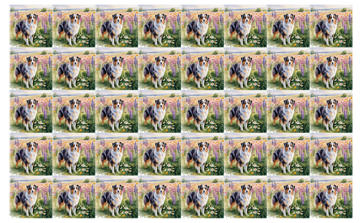 DecoCraft - Scenic Tiles Series - Watercolor Pets - Australian Shepherd