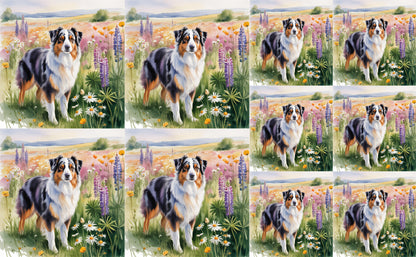 DecoCraft - Scenic Tiles Series - Watercolor Pets - Australian Shepherd