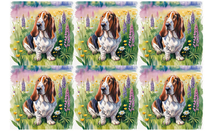DecoCraft - Scenic Tiles Series - Watercolor Pets - Basset Hound