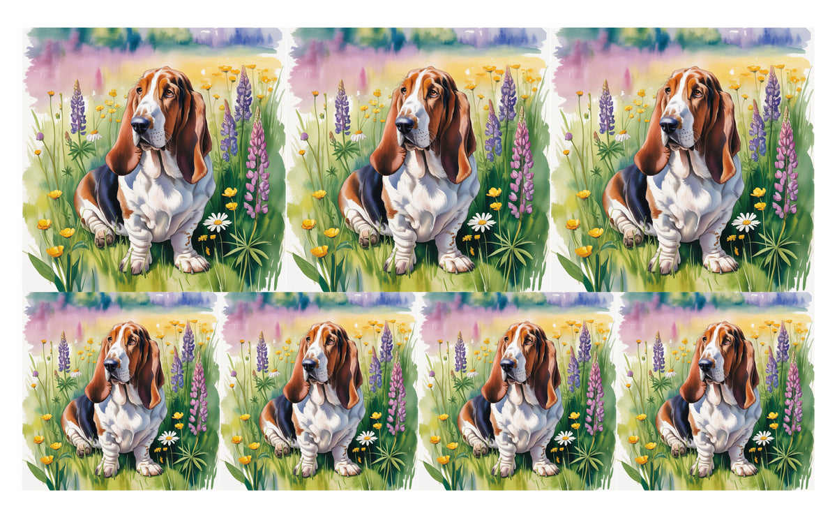 DecoCraft - Scenic Tiles Series - Watercolor Pets - Basset Hound