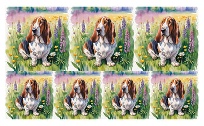 DecoCraft - Scenic Tiles Series - Watercolor Pets - Basset Hound