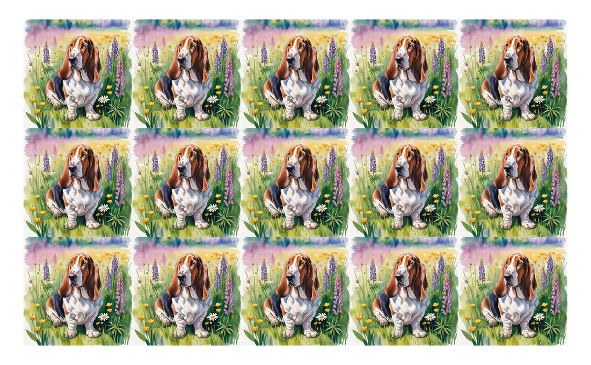 DecoCraft - Scenic Tiles Series - Watercolor Pets - Basset Hound