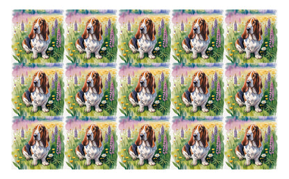 DecoCraft - Scenic Tiles Series - Watercolor Pets - Basset Hound