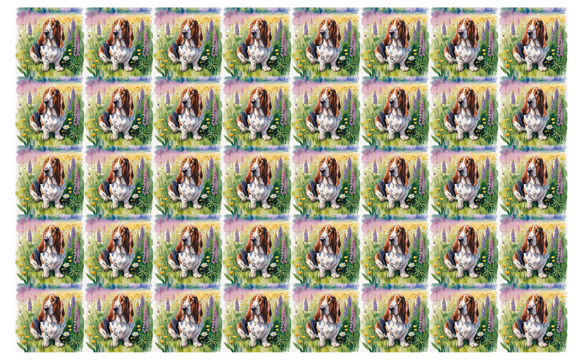 DecoCraft - Scenic Tiles Series - Watercolor Pets - Basset Hound