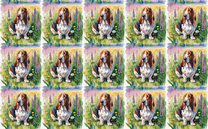 DecoCraft - Scenic Tiles Series - Watercolor Pets - Basset Hound
