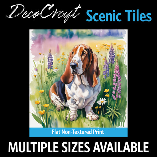 DecoCraft - Scenic Tiles Series - Watercolor Pets - Basset Hound