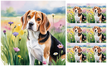 DecoCraft - Scenic Tiles Series - Watercolor Pets - Beagle