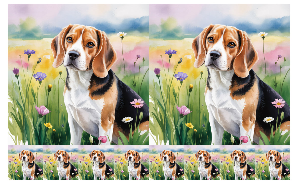 DecoCraft - Scenic Tiles Series - Watercolor Pets - Beagle