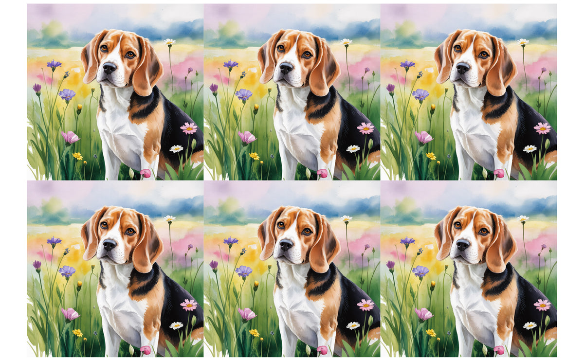 DecoCraft - Scenic Tiles Series - Watercolor Pets - Beagle