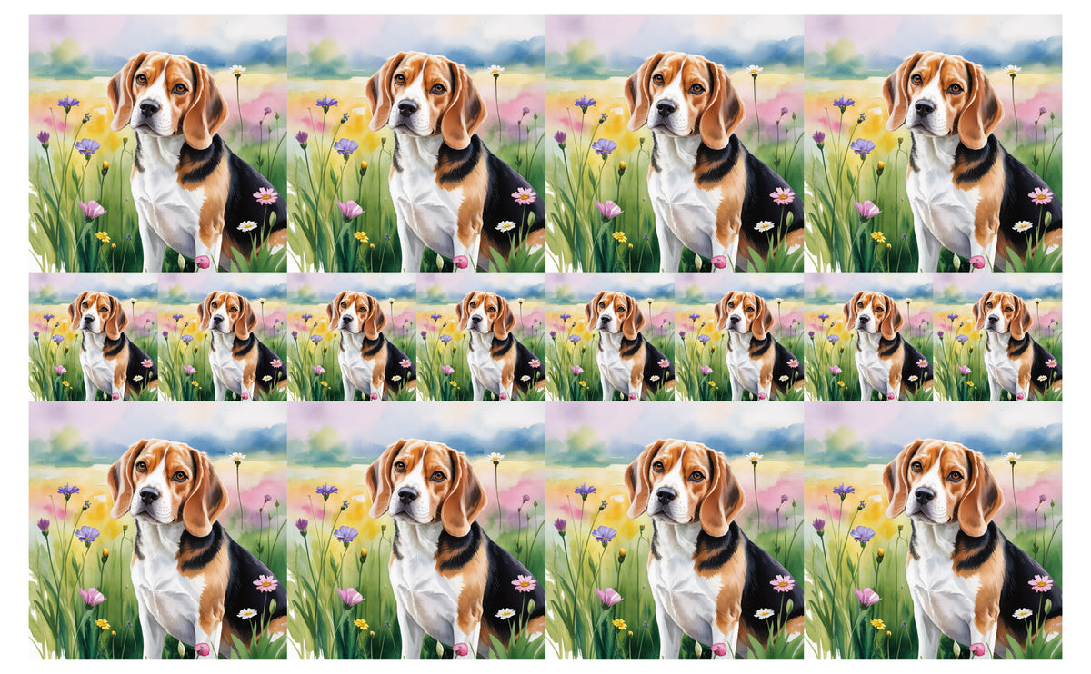 DecoCraft - Scenic Tiles Series - Watercolor Pets - Beagle