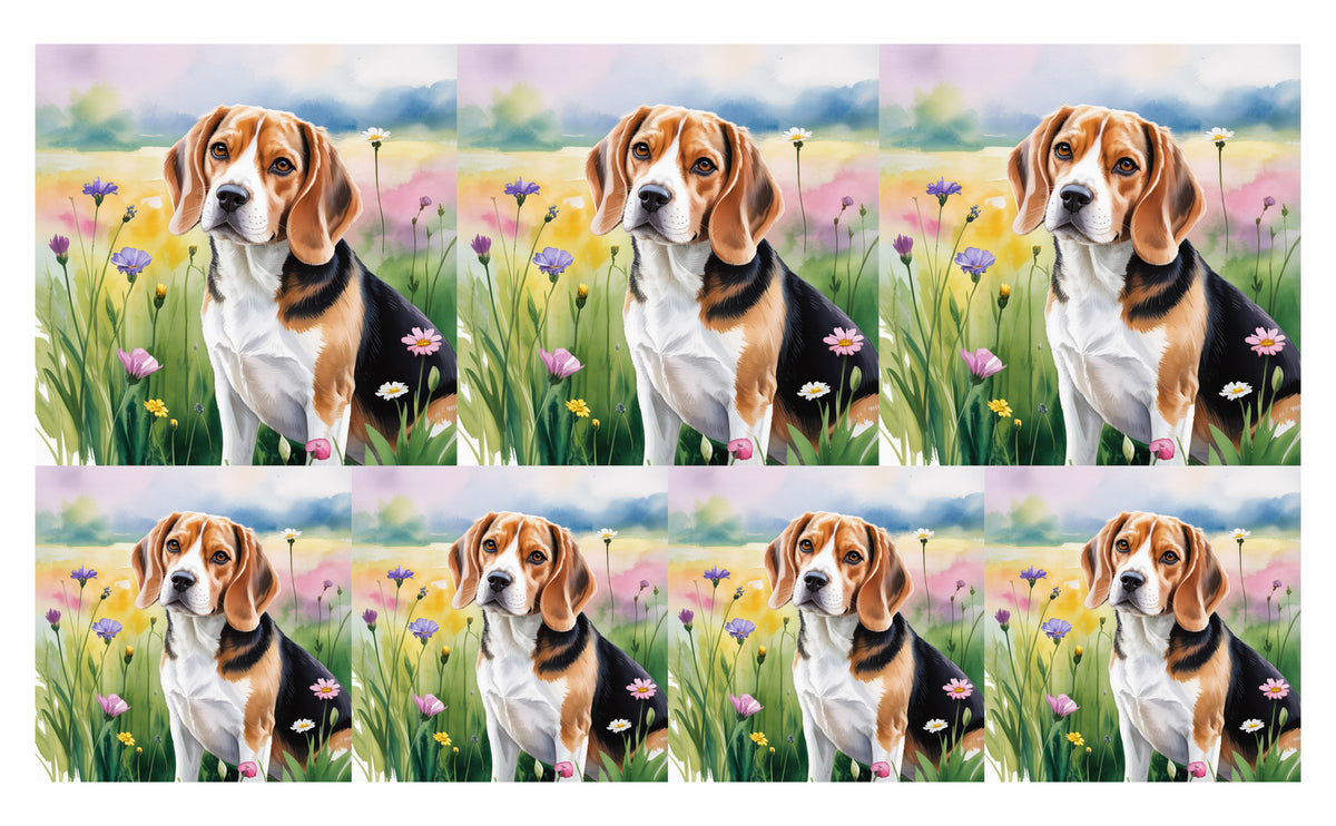DecoCraft - Scenic Tiles Series - Watercolor Pets - Beagle