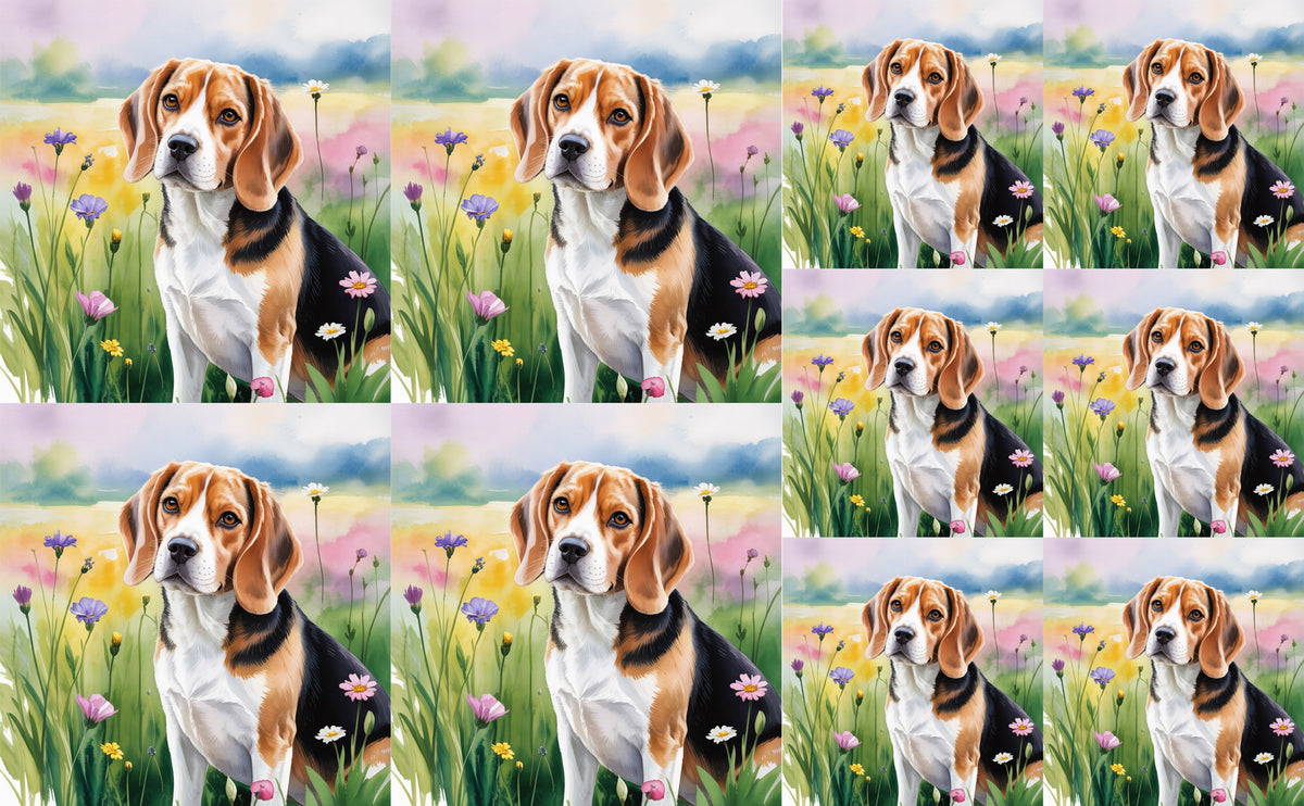 DecoCraft - Scenic Tiles Series - Watercolor Pets - Beagle