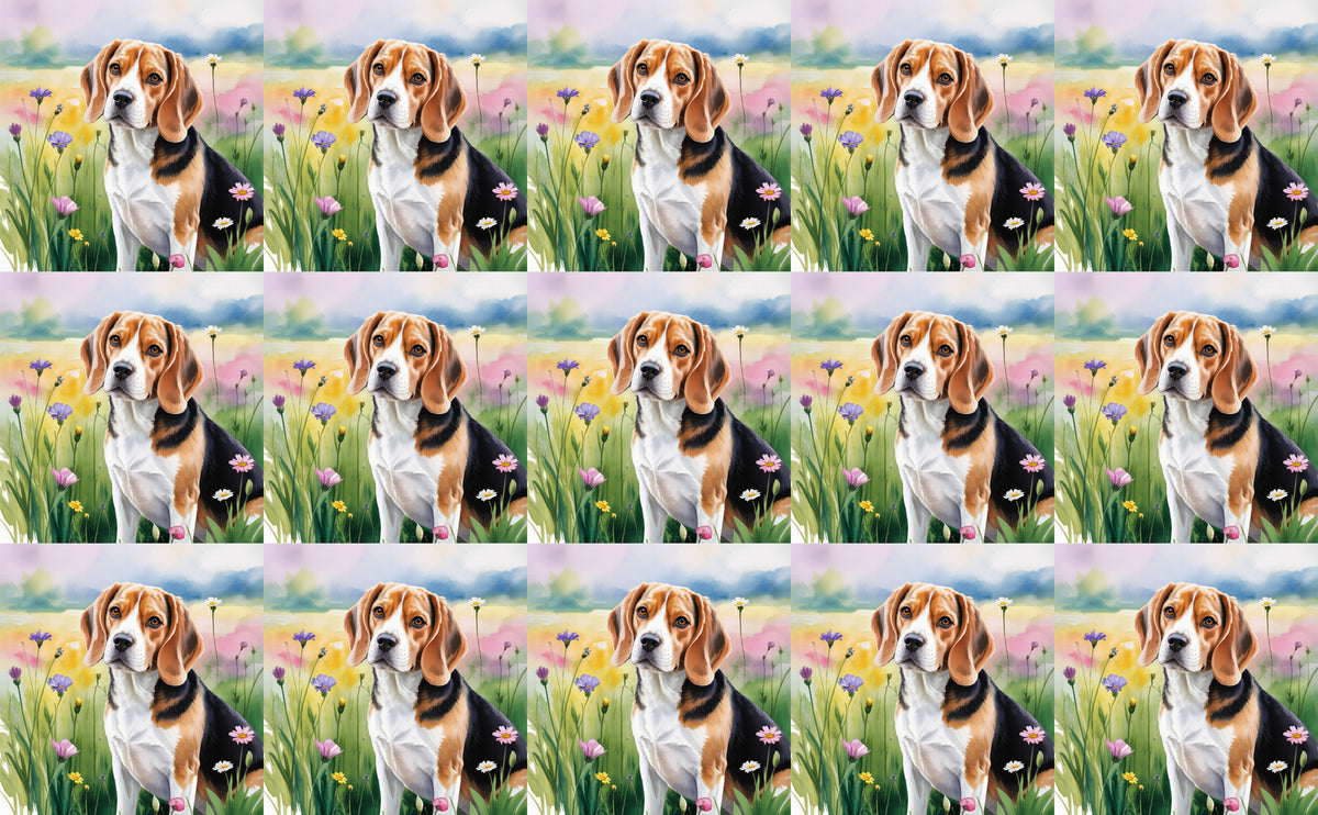 DecoCraft - Scenic Tiles Series - Watercolor Pets - Beagle