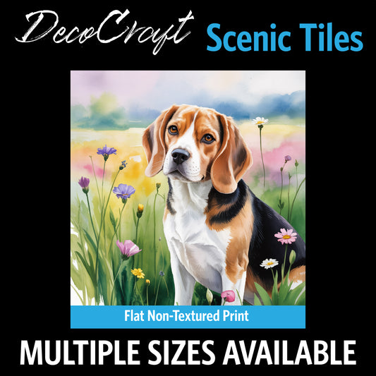 DecoCraft - Scenic Tiles Series - Watercolor Pets - Beagle