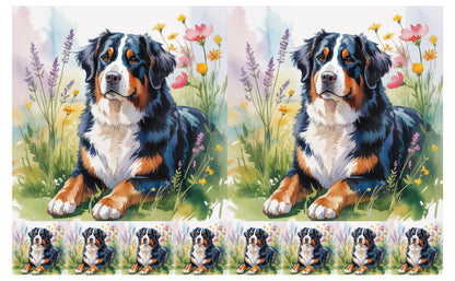 DecoCraft - Scenic Tiles Series - Watercolor Pets - Bernese Mountain Dog
