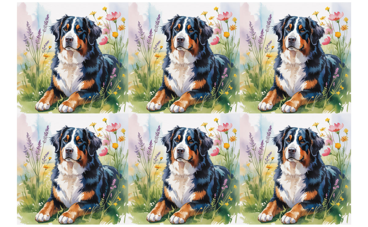 DecoCraft - Scenic Tiles Series - Watercolor Pets - Bernese Mountain Dog