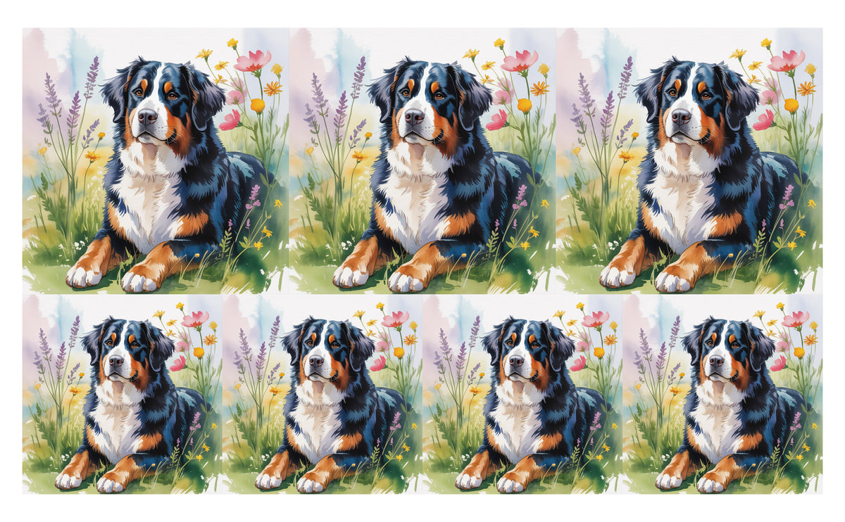 DecoCraft - Scenic Tiles Series - Watercolor Pets - Bernese Mountain Dog