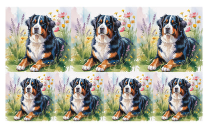 DecoCraft - Scenic Tiles Series - Watercolor Pets - Bernese Mountain Dog