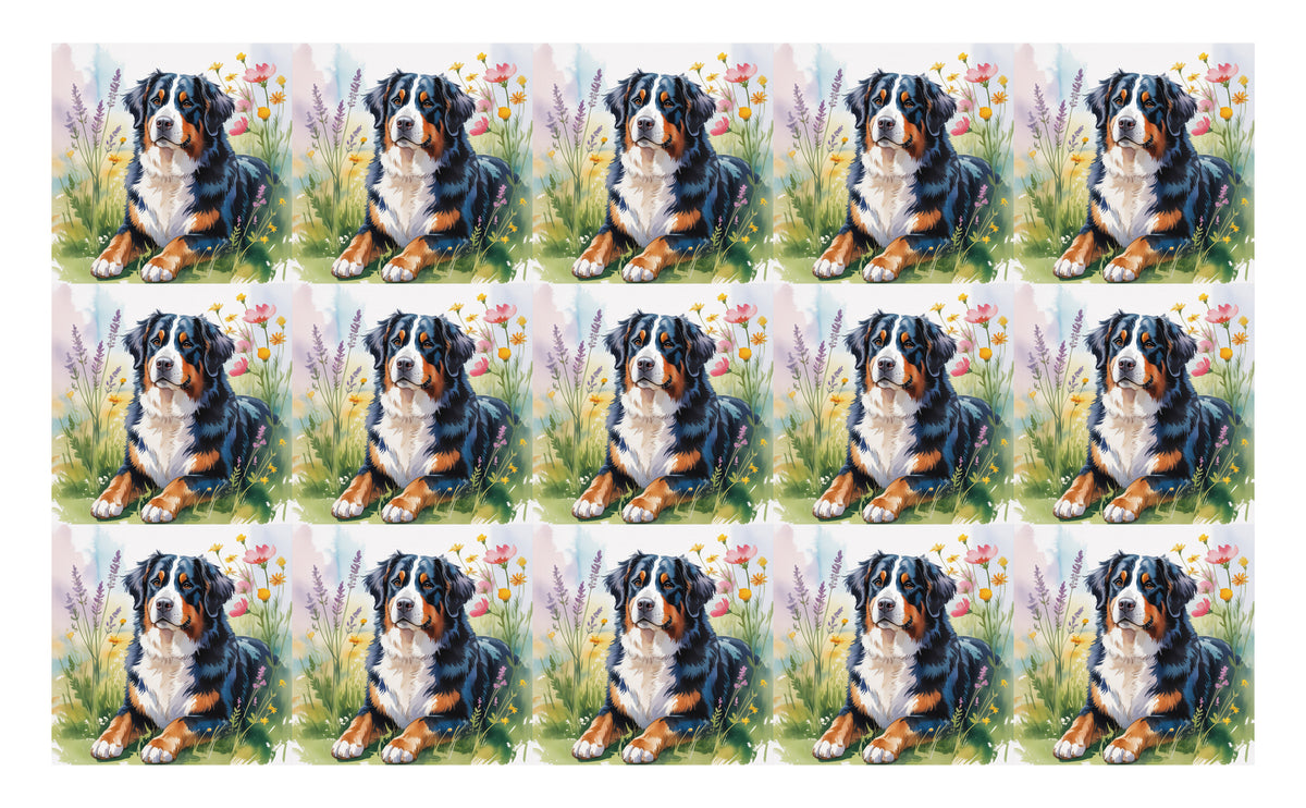 DecoCraft - Scenic Tiles Series - Watercolor Pets - Bernese Mountain Dog