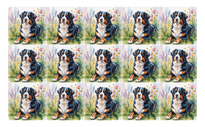 DecoCraft - Scenic Tiles Series - Watercolor Pets - Bernese Mountain Dog