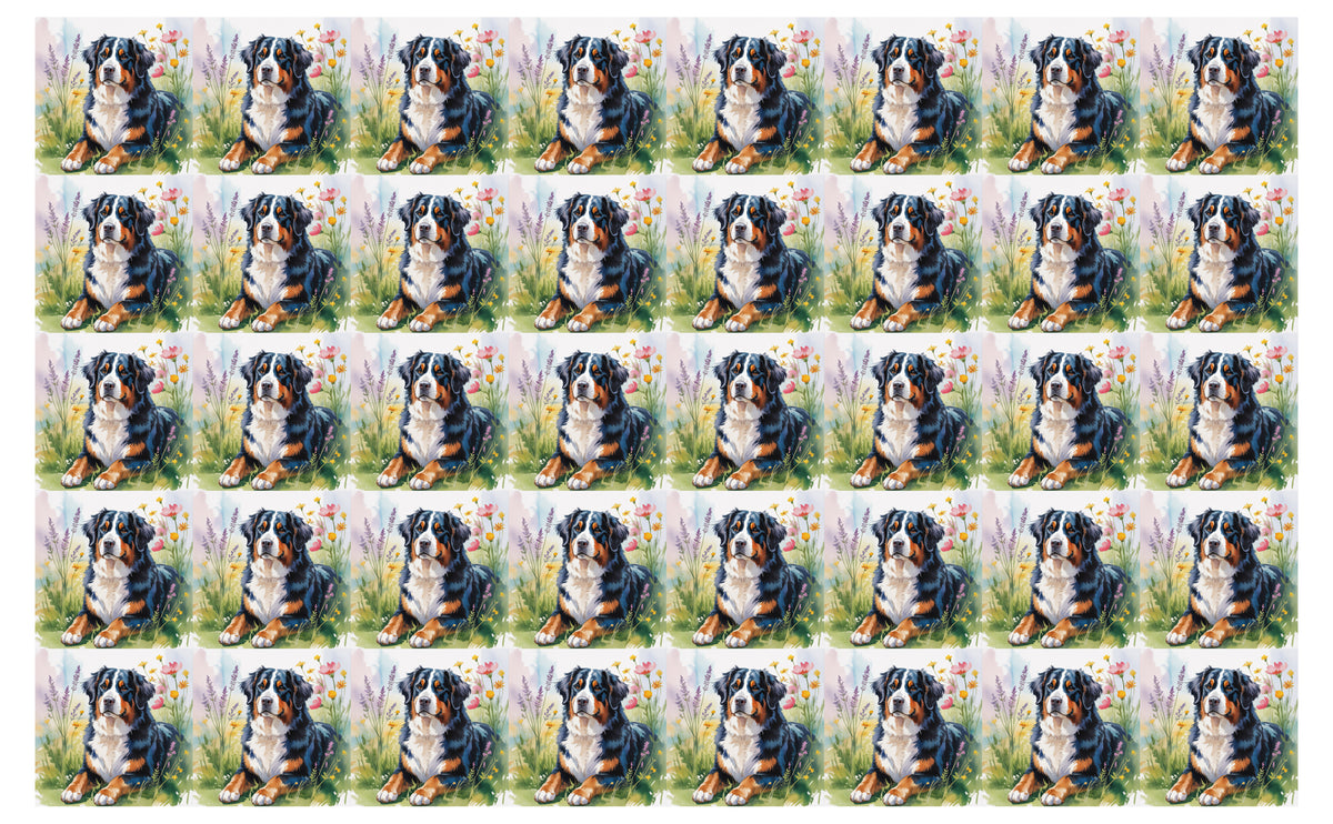 DecoCraft - Scenic Tiles Series - Watercolor Pets - Bernese Mountain Dog