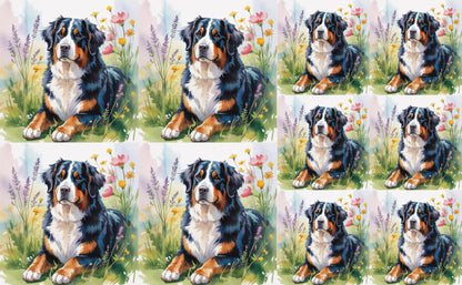 DecoCraft - Scenic Tiles Series - Watercolor Pets - Bernese Mountain Dog