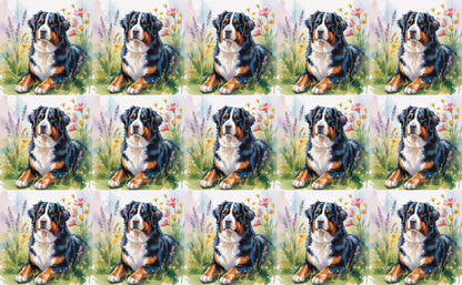 DecoCraft - Scenic Tiles Series - Watercolor Pets - Bernese Mountain Dog