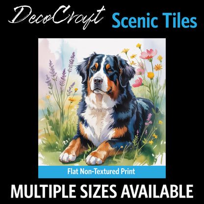 DecoCraft - Scenic Tiles Series - Watercolor Pets - Bernese Mountain Dog