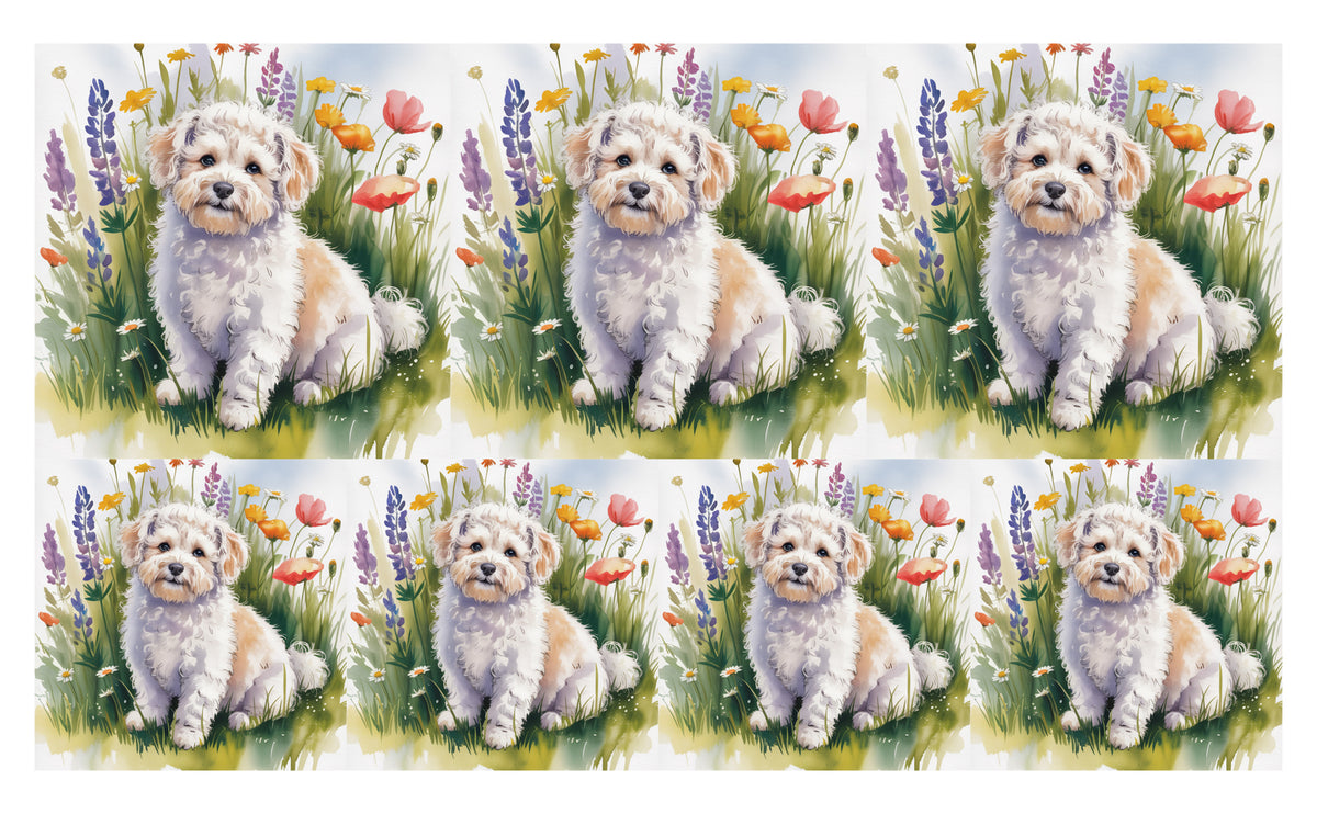 DecoCraft - Scenic Tiles Series - Watercolor Pets - Bichon Friese