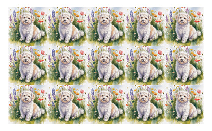 DecoCraft - Scenic Tiles Series - Watercolor Pets - Bichon Friese