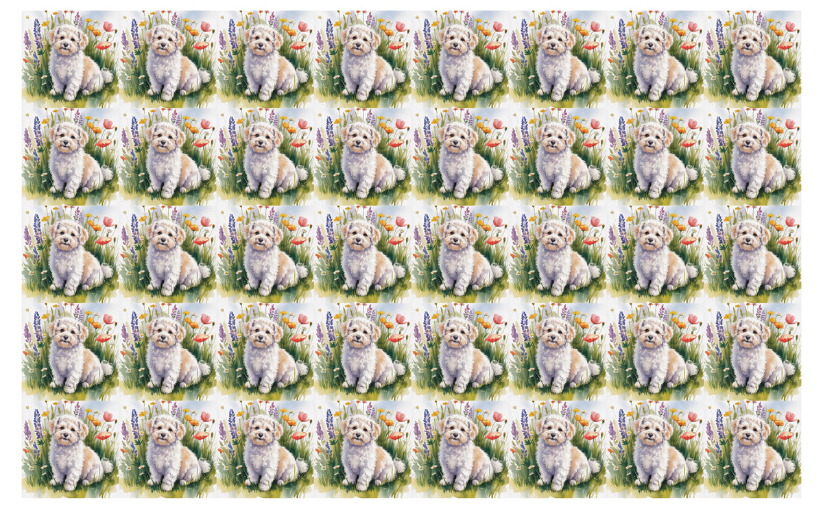 DecoCraft - Scenic Tiles Series - Watercolor Pets - Bichon Friese