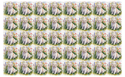DecoCraft - Scenic Tiles Series - Watercolor Pets - Bichon Friese