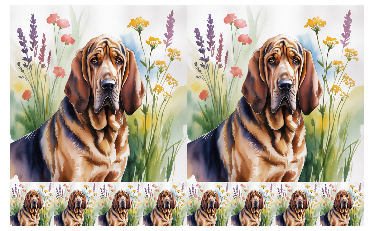 DecoCraft - Scenic Tiles Series - Watercolor Pets - Bloodhound