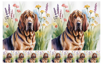 DecoCraft - Scenic Tiles Series - Watercolor Pets - Bloodhound