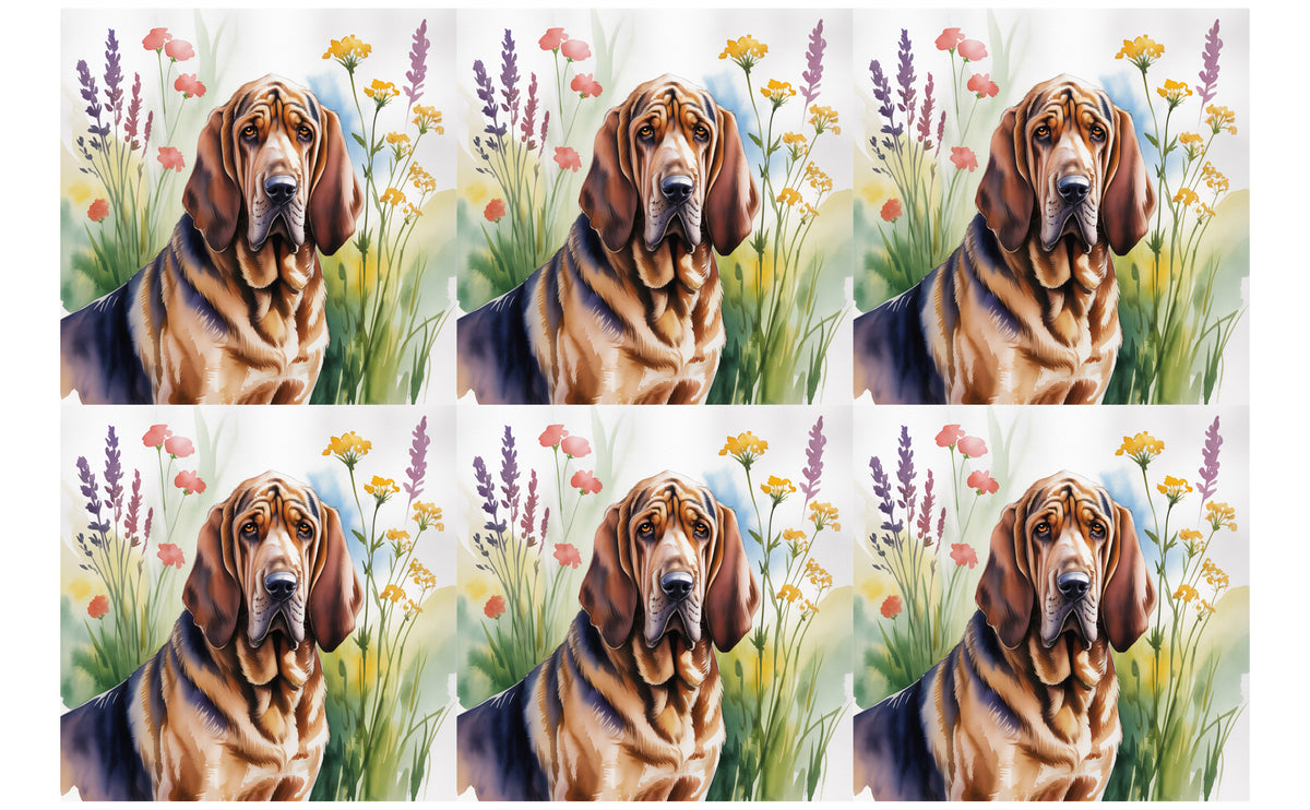 DecoCraft - Scenic Tiles Series - Watercolor Pets - Bloodhound