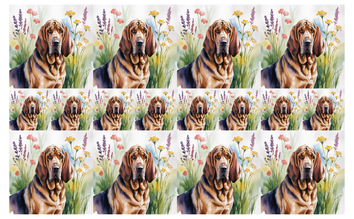 DecoCraft - Scenic Tiles Series - Watercolor Pets - Bloodhound