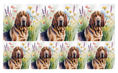 DecoCraft - Scenic Tiles Series - Watercolor Pets - Bloodhound