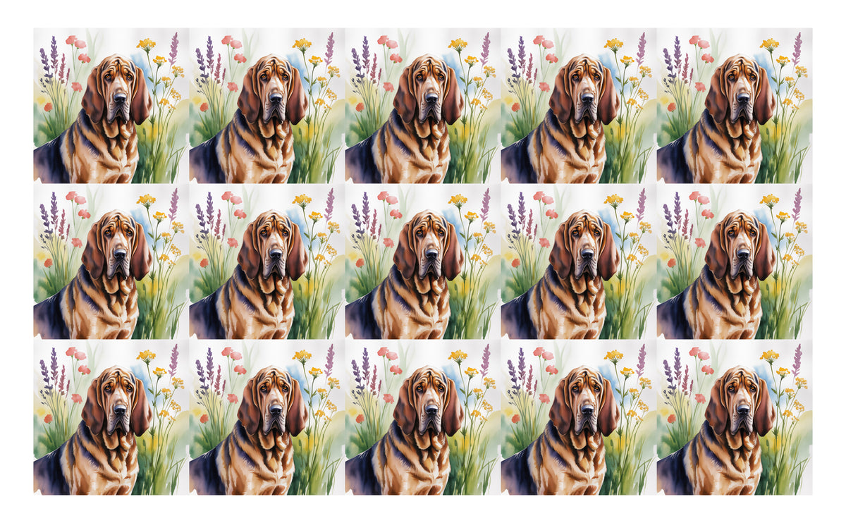 DecoCraft - Scenic Tiles Series - Watercolor Pets - Bloodhound