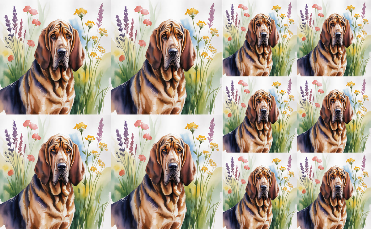 DecoCraft - Scenic Tiles Series - Watercolor Pets - Bloodhound
