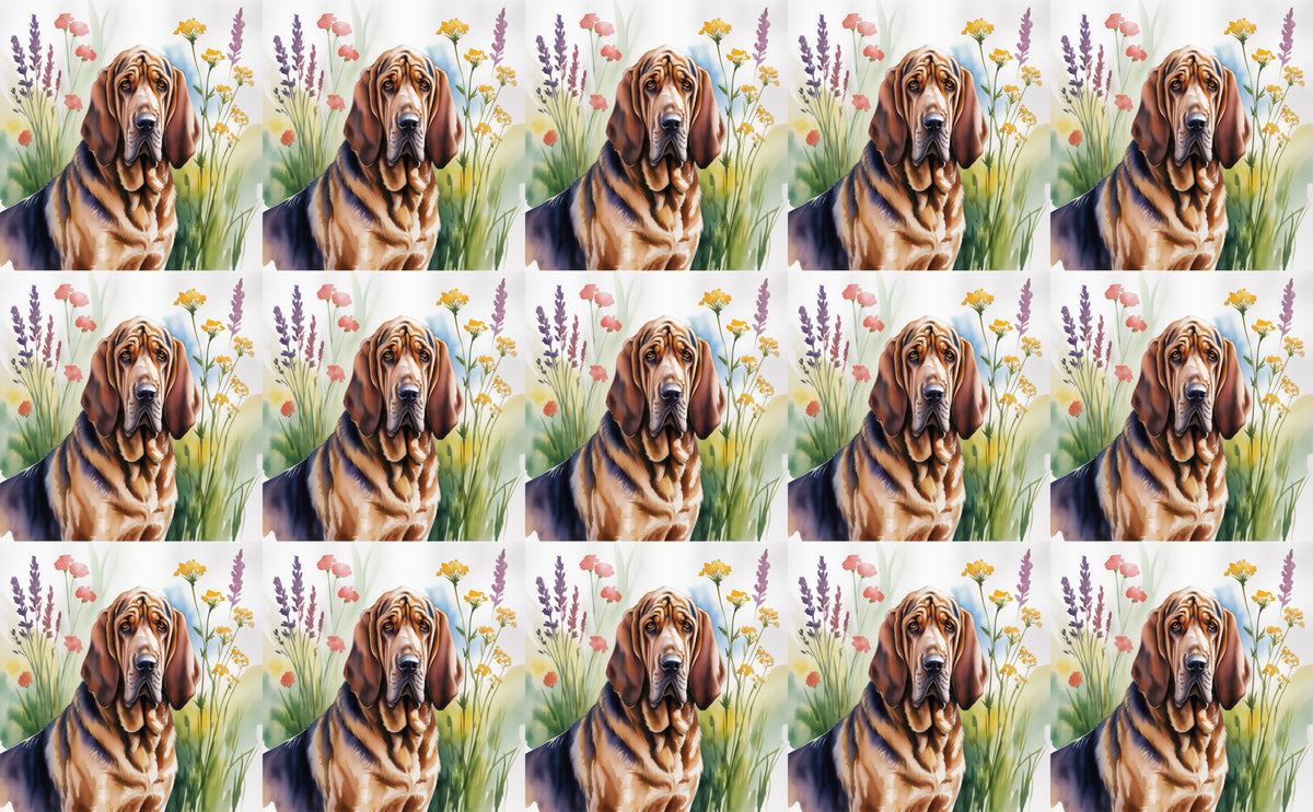 DecoCraft - Scenic Tiles Series - Watercolor Pets - Bloodhound