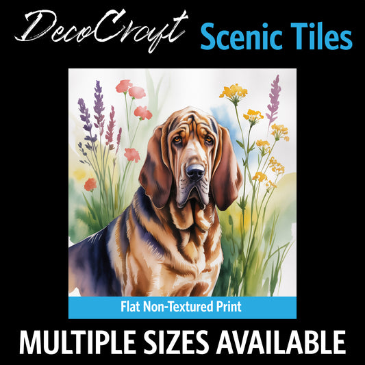 DecoCraft - Scenic Tiles Series - Watercolor Pets - Bloodhound