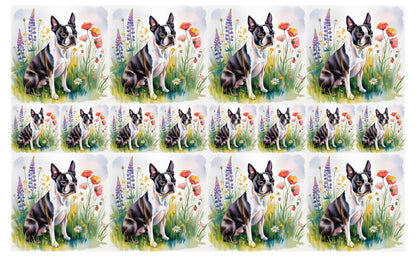 DecoCraft - Scenic Tiles Series - Watercolor Pets - Boston Terrier