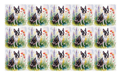 DecoCraft - Scenic Tiles Series - Watercolor Pets - Boston Terrier