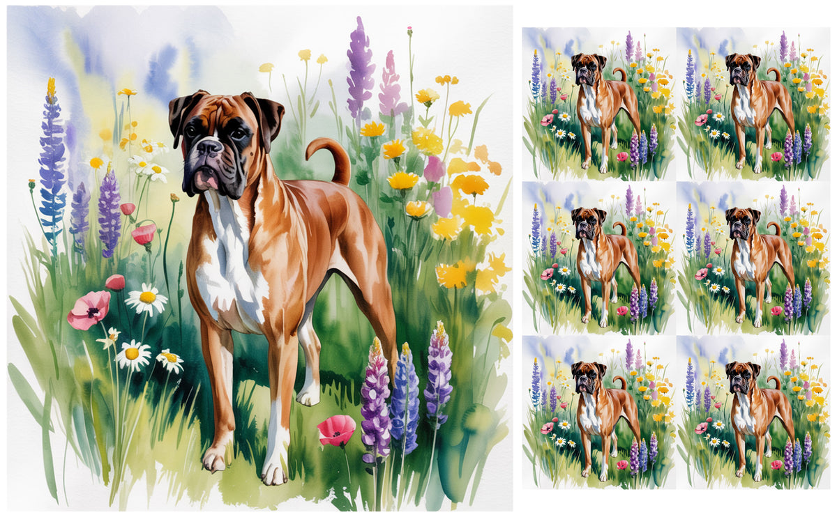 DecoCraft - Scenic Tiles Series - Watercolor Pets - Boxer