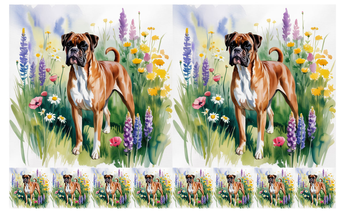 DecoCraft - Scenic Tiles Series - Watercolor Pets - Boxer