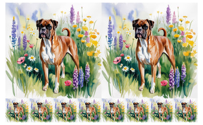 DecoCraft - Scenic Tiles Series - Watercolor Pets - Boxer