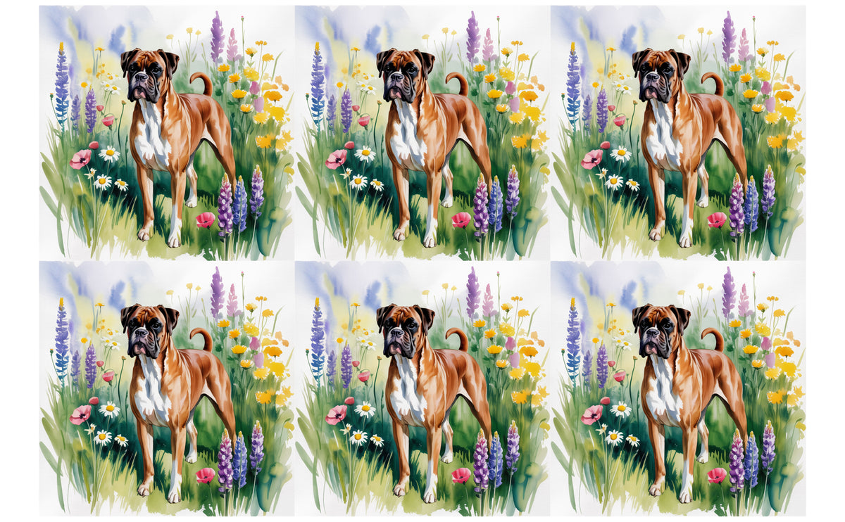 DecoCraft - Scenic Tiles Series - Watercolor Pets - Boxer